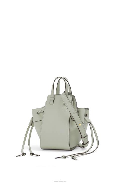 Loewe Mini Hammock drawstring in classic calfskin 688V290 Women Ash Grey
