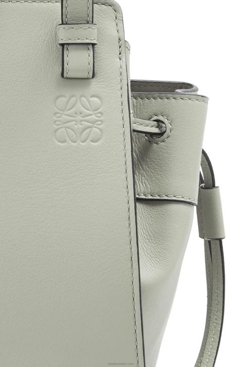 Loewe Mini Hammock drawstring in classic calfskin 688V290 Women Ash Grey