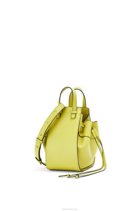 Loewe Mini Hammock drawstring in classic calfskin 688V297 Women Lime Yellow