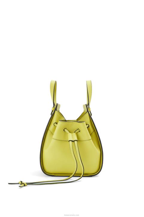 Loewe Mini Hammock drawstring in classic calfskin 688V297 Women Lime Yellow