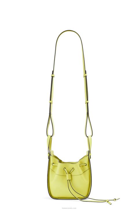 Loewe Mini Hammock drawstring in classic calfskin 688V297 Women Lime Yellow