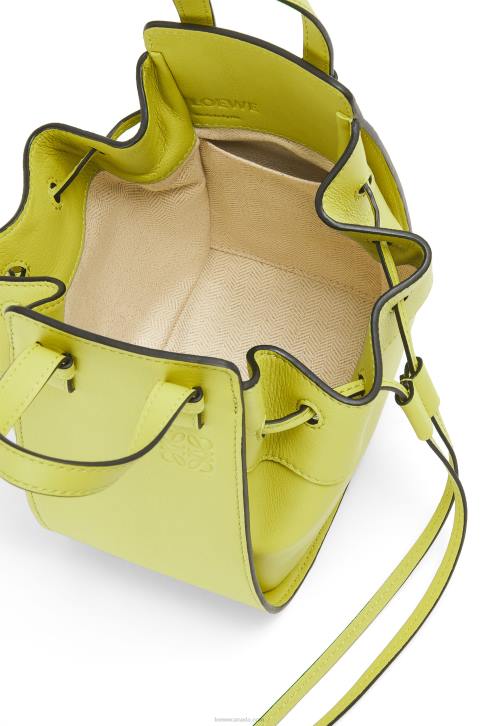 Loewe Mini Hammock drawstring in classic calfskin 688V297 Women Lime Yellow