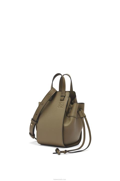 Loewe Mini Hammock drawstring in soft grained calfskin 688V241 Women Laurel Green