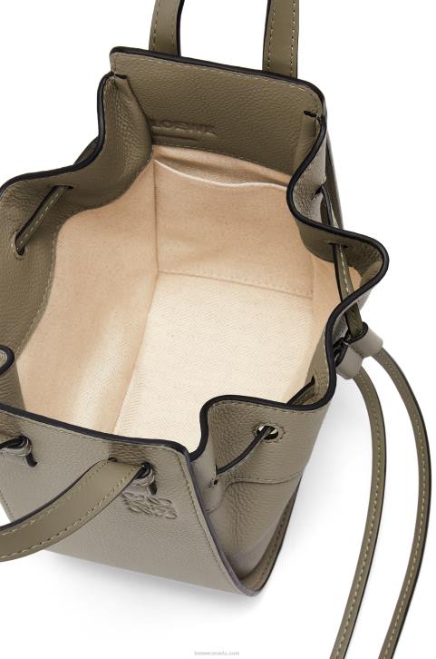 Loewe Mini Hammock drawstring in soft grained calfskin 688V241 Women Laurel Green