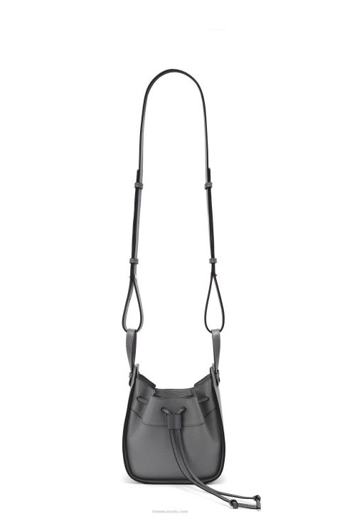Loewe Mini Hammock drawstring in soft grained calfskin 688V252 Women Asphalt Grey