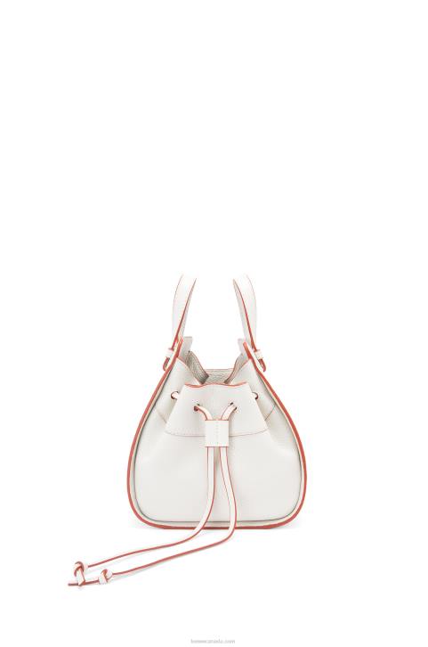 Loewe Mini Hammock drawstring in soft grained calfskin 688V313 Women Soft White