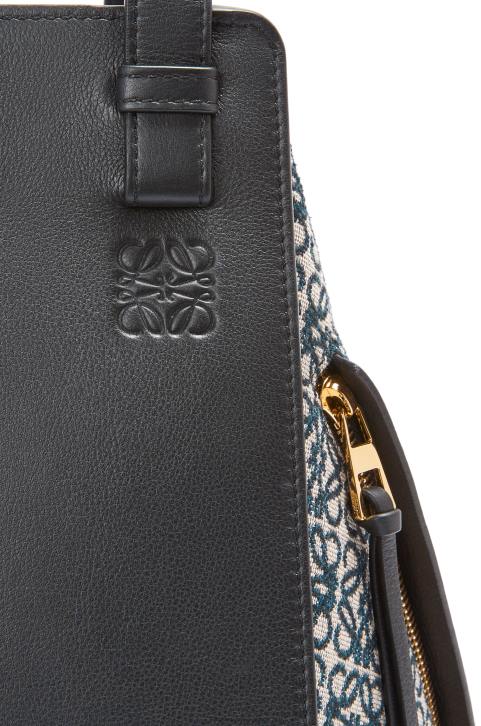 Loewe Small Hammock bag in Anagram jacquard and calfskin 688V520 Women Navy/Black