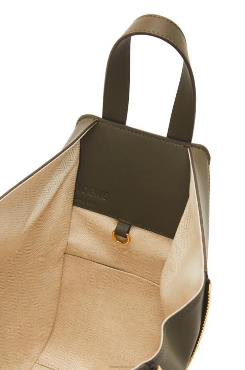 Loewe Small Hammock bag in classic calfskin 688V371 Women Dark Khaki Green