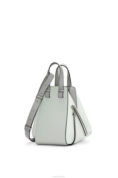Loewe Small Hammock bag in classic calfskin 688V433 Women Ash Grey/Light Celadon