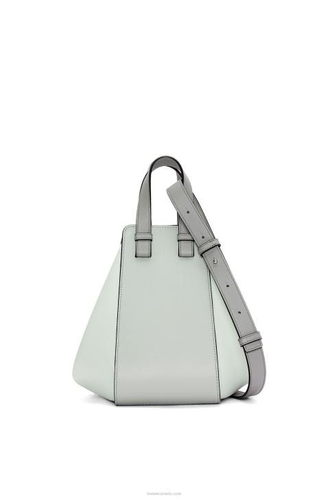 Loewe Small Hammock bag in classic calfskin 688V433 Women Ash Grey/Light Celadon