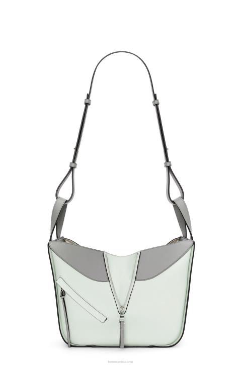 Loewe Small Hammock bag in classic calfskin 688V433 Women Ash Grey/Light Celadon