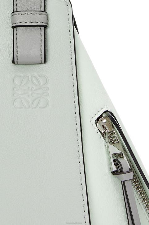 Loewe Small Hammock bag in classic calfskin 688V433 Women Ash Grey/Light Celadon