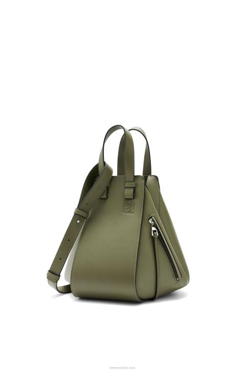 Loewe Small Hammock bag in classic calfskin 688V524 Women Avocado Green