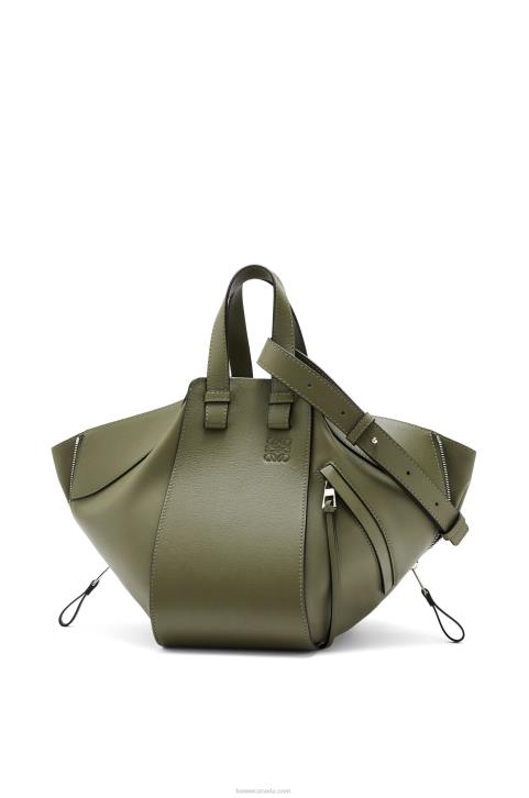 Loewe Small Hammock bag in classic calfskin 688V524 Women Avocado Green