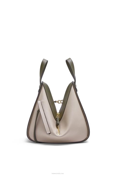 Loewe Small Hammock bag in classic calfskin 688V525 Women Autumn Green/Light Oat