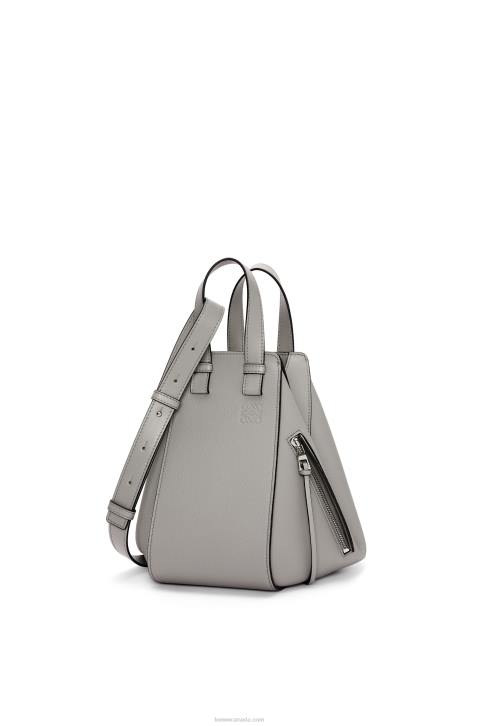 Loewe Small Hammock bag in soft grained calfskin 688V434 Women Pearl Grey