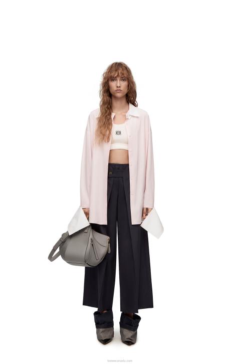 Loewe Small Hammock bag in soft grained calfskin 688V434 Women Pearl Grey