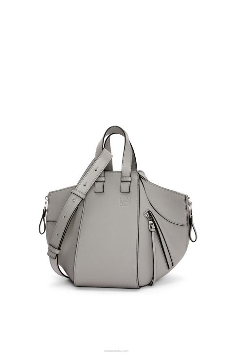 Loewe Small Hammock bag in soft grained calfskin 688V434 Women Pearl Grey