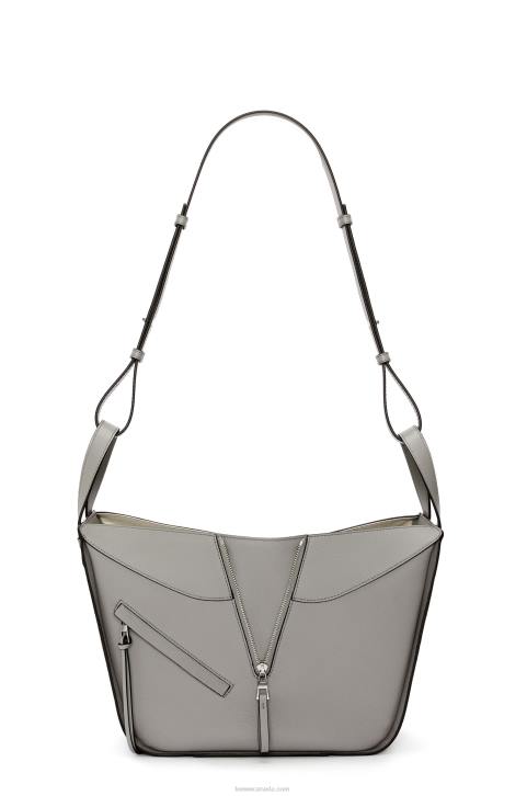 Loewe Small Hammock bag in soft grained calfskin 688V434 Women Pearl Grey