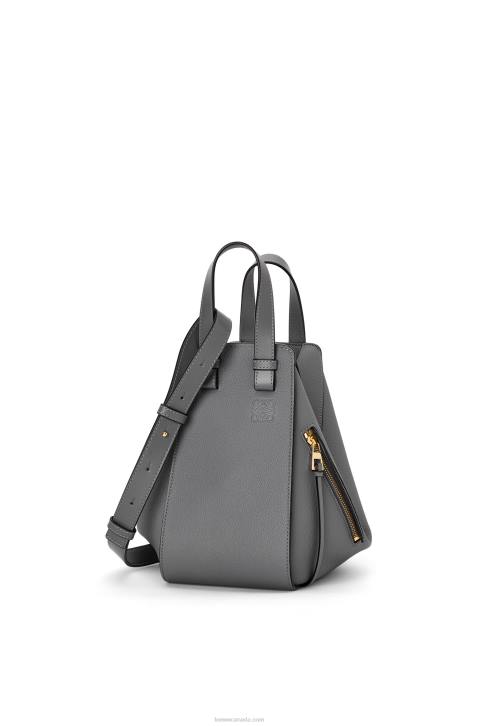 Loewe Small Hammock bag in soft grained calfskin 688V502 Women Asphalt Grey