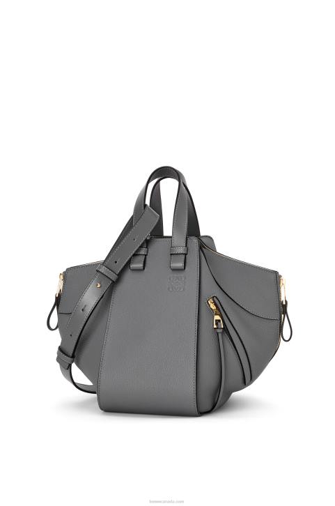 Loewe Small Hammock bag in soft grained calfskin 688V502 Women Asphalt Grey
