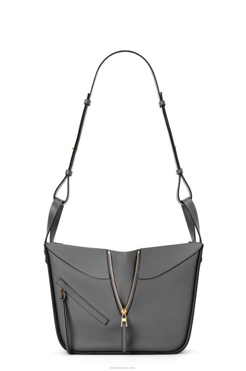 Loewe Small Hammock bag in soft grained calfskin 688V502 Women Asphalt Grey