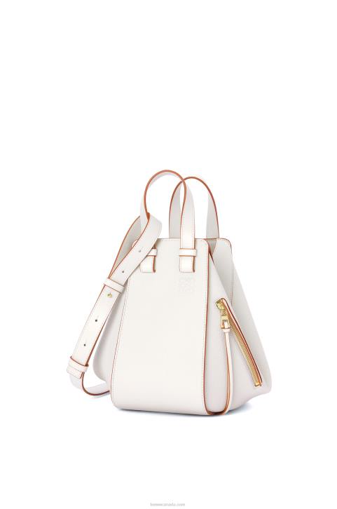 Loewe Small Hammock bag in soft grained calfskin 688V503 Women Soft White