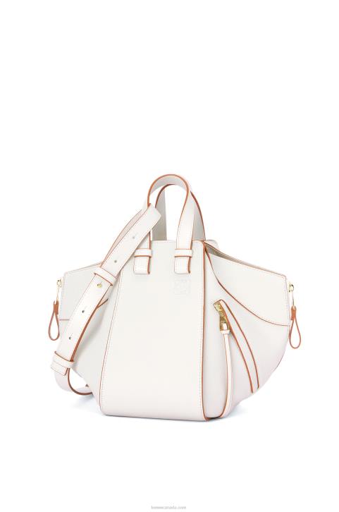 Loewe Small Hammock bag in soft grained calfskin 688V503 Women Soft White