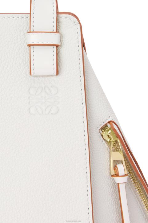 Loewe Small Hammock bag in soft grained calfskin 688V503 Women Soft White