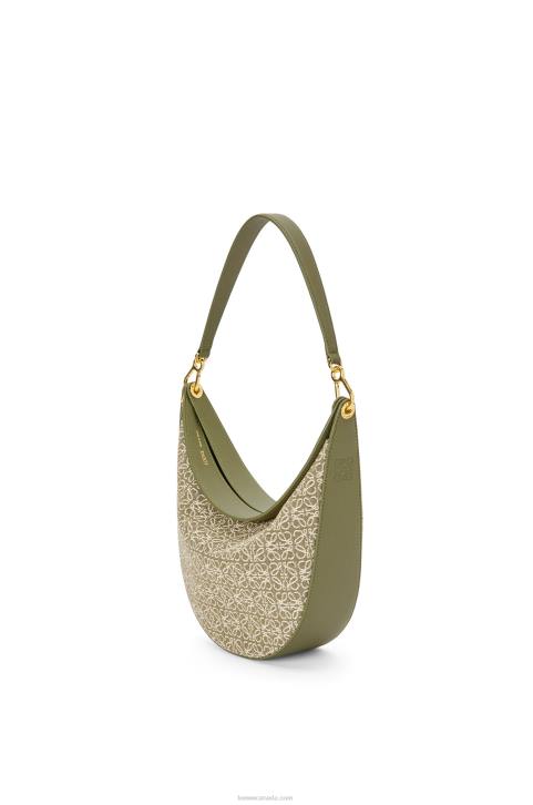 Loewe Luna bag in Anagram jacquard and classic calfskin 688V510 Women Green/Avocado Green