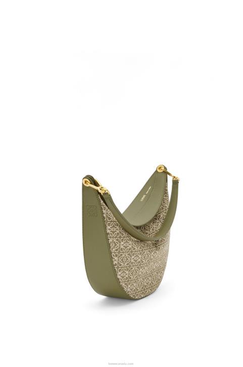 Loewe Luna bag in Anagram jacquard and classic calfskin 688V510 Women Green/Avocado Green