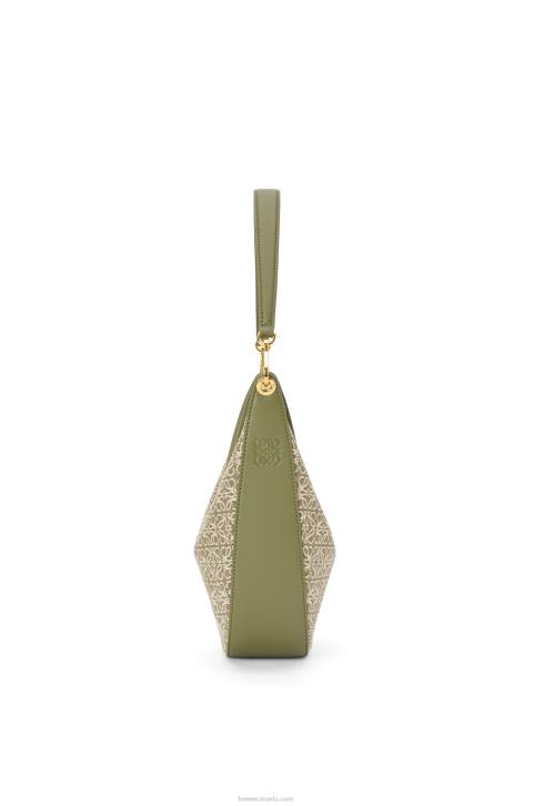 Loewe Luna bag in Anagram jacquard and classic calfskin 688V510 Women Green/Avocado Green