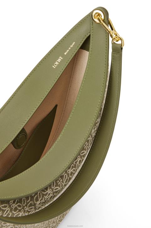 Loewe Luna bag in Anagram jacquard and classic calfskin 688V510 Women Green/Avocado Green