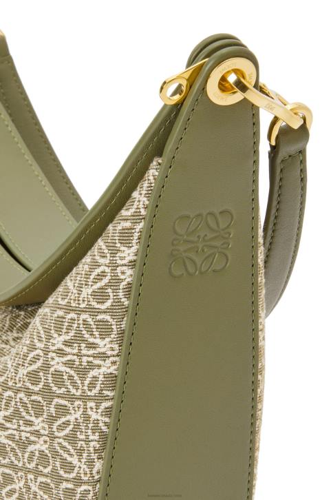 Loewe Luna bag in Anagram jacquard and classic calfskin 688V510 Women Green/Avocado Green