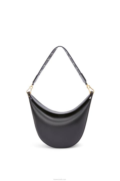 Loewe Luna bag in satin calfskin and jacquard 688V521 Women Black