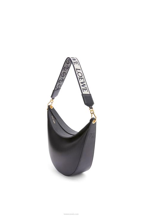 Loewe Luna bag in satin calfskin and jacquard 688V521 Women Black