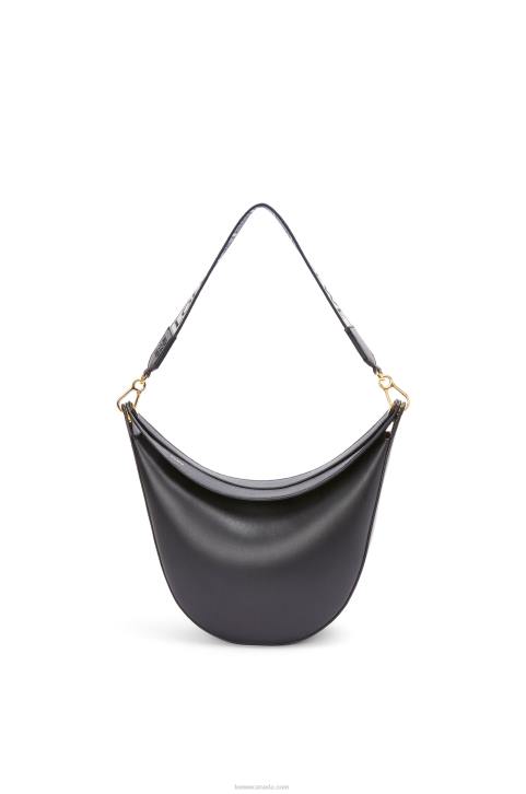 Loewe Luna bag in satin calfskin and jacquard 688V521 Women Black