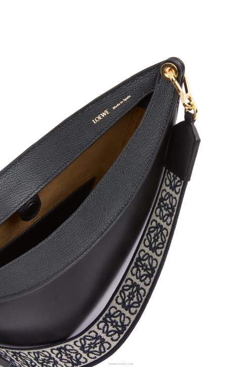 Loewe Luna bag in satin calfskin and jacquard 688V521 Women Black