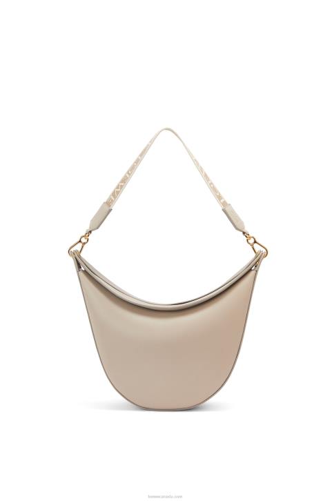 Loewe Luna bag in satin calfskin and jacquard 688V522 Women Light Oat