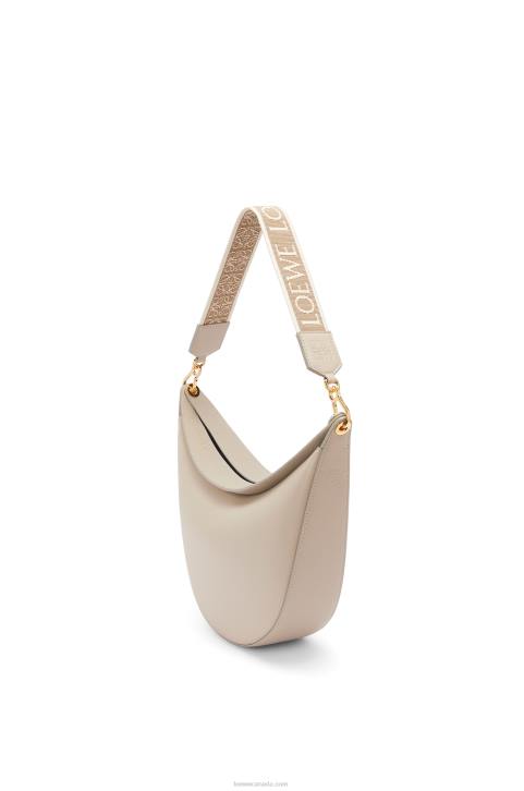 Loewe Luna bag in satin calfskin and jacquard 688V522 Women Light Oat