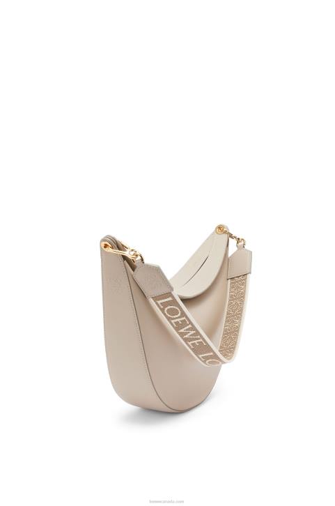 Loewe Luna bag in satin calfskin and jacquard 688V522 Women Light Oat