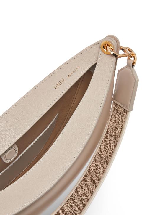 Loewe Luna bag in satin calfskin and jacquard 688V522 Women Light Oat