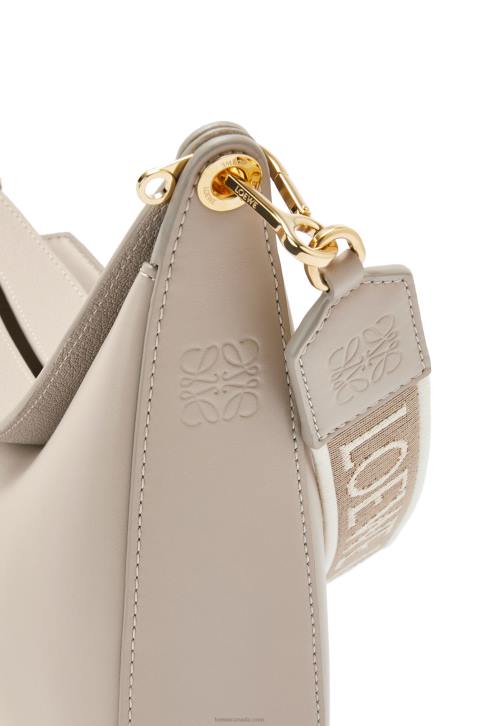 Loewe Luna bag in satin calfskin and jacquard 688V522 Women Light Oat