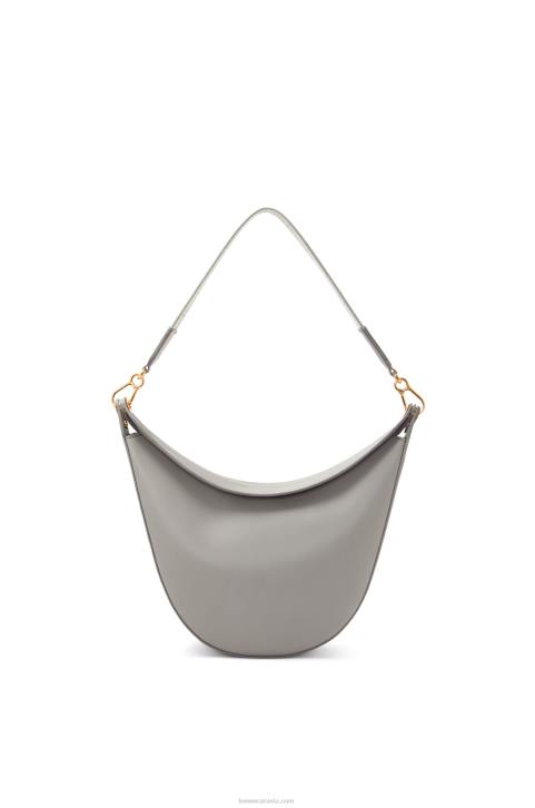 Loewe Luna bag in satin calfskin and jacquard 688V533 Women Pearl Grey