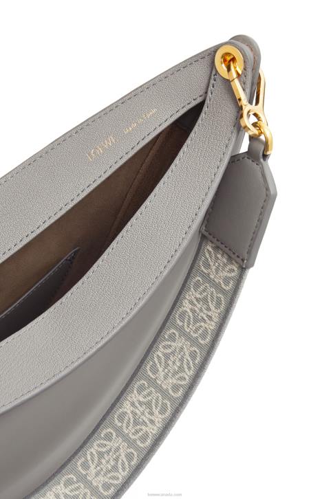 Loewe Luna bag in satin calfskin and jacquard 688V533 Women Pearl Grey