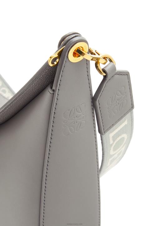 Loewe Luna bag in satin calfskin and jacquard 688V533 Women Pearl Grey