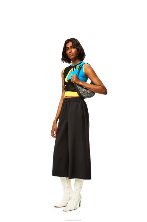 Loewe Small Luna bag in Anagram jacquard and classic calfskin 688V450 Women Navy/Black