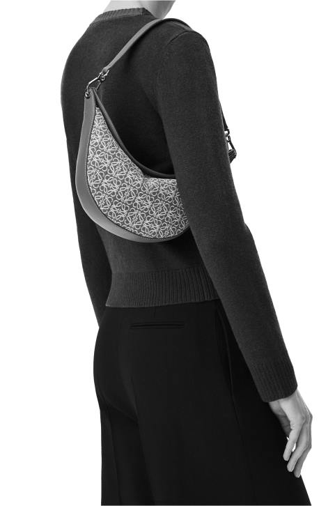 Loewe Small Luna bag in Anagram jacquard and classic calfskin 688V492 Women Tan/Pecan