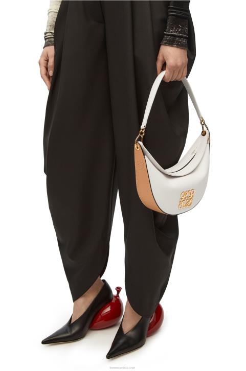 Loewe Small Luna bag in satin calfskin 688V449 Women Soft White/Natural