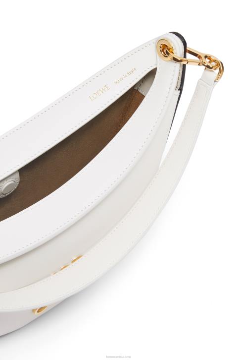 Loewe Small Luna bag in satin calfskin 688V449 Women Soft White/Natural